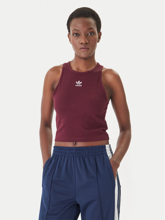 adidas Top Essentials KD3824 Bordowy Slim Fit