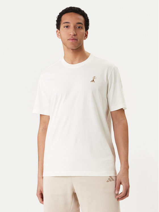 adidas T-Shirt Lux Coffee Cafe Pour Graphic KB4845 Biały Loose Fit