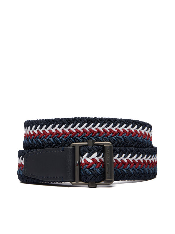 Tommy Hilfiger Pasek Roller Buckle Webbing 3.5 Belt AM0AM14187 Granatowy
