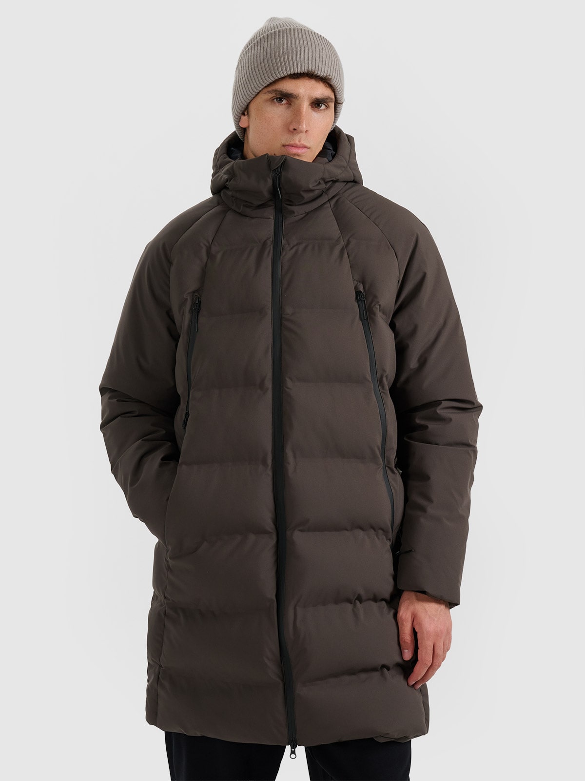 4F Płaszcz zimowy membrana 10000 męski - khaki XXL