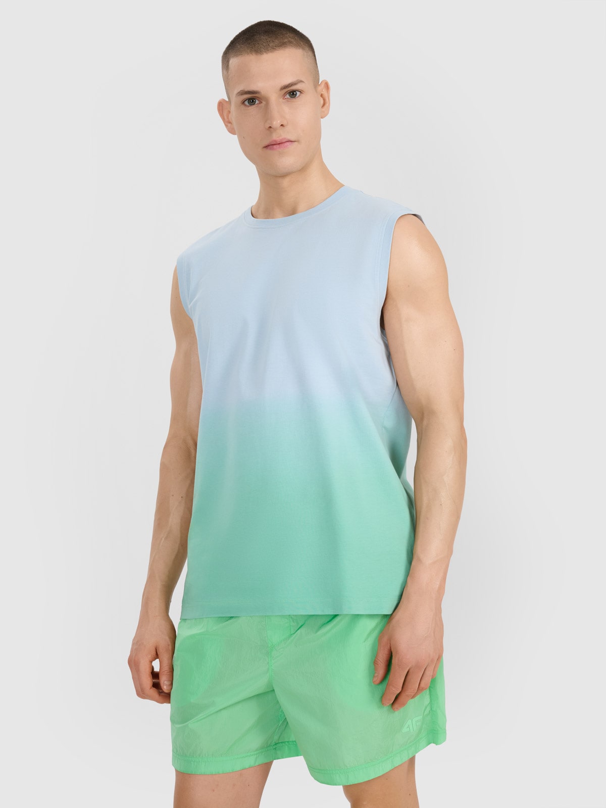 4F Tank top regular męski - zielony M