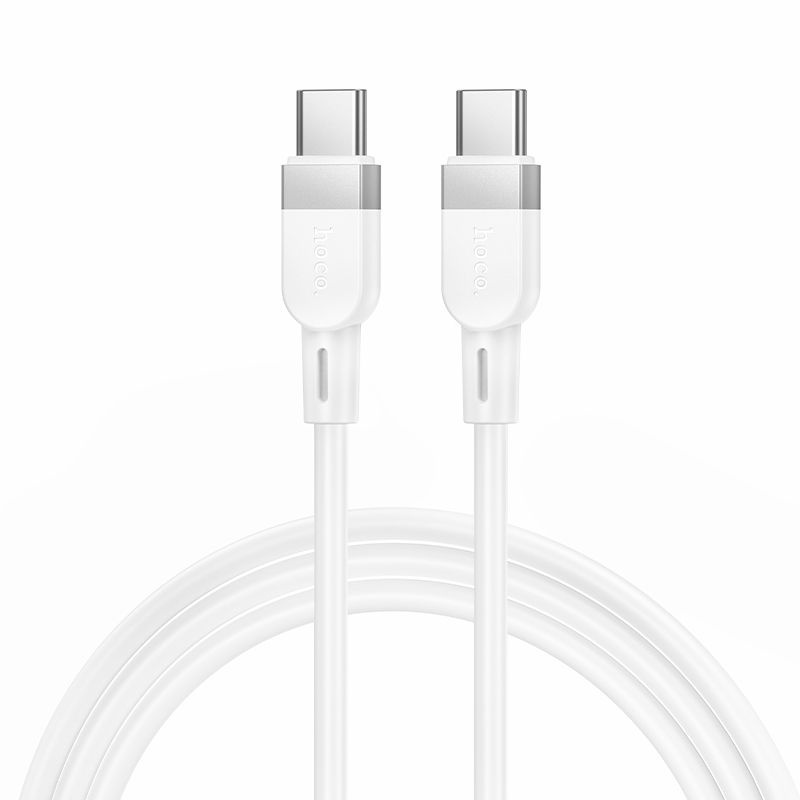 Kabel USB C do USB C Hoco 3A 60W Silikonowy 1 m X109 biały