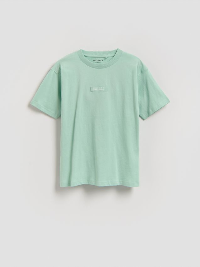 Reserved - Bawełniany t-shirt - jasnozielony