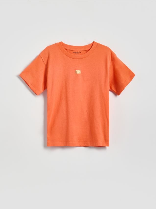 Reserved - Bawełniany t-shirt - czerwony