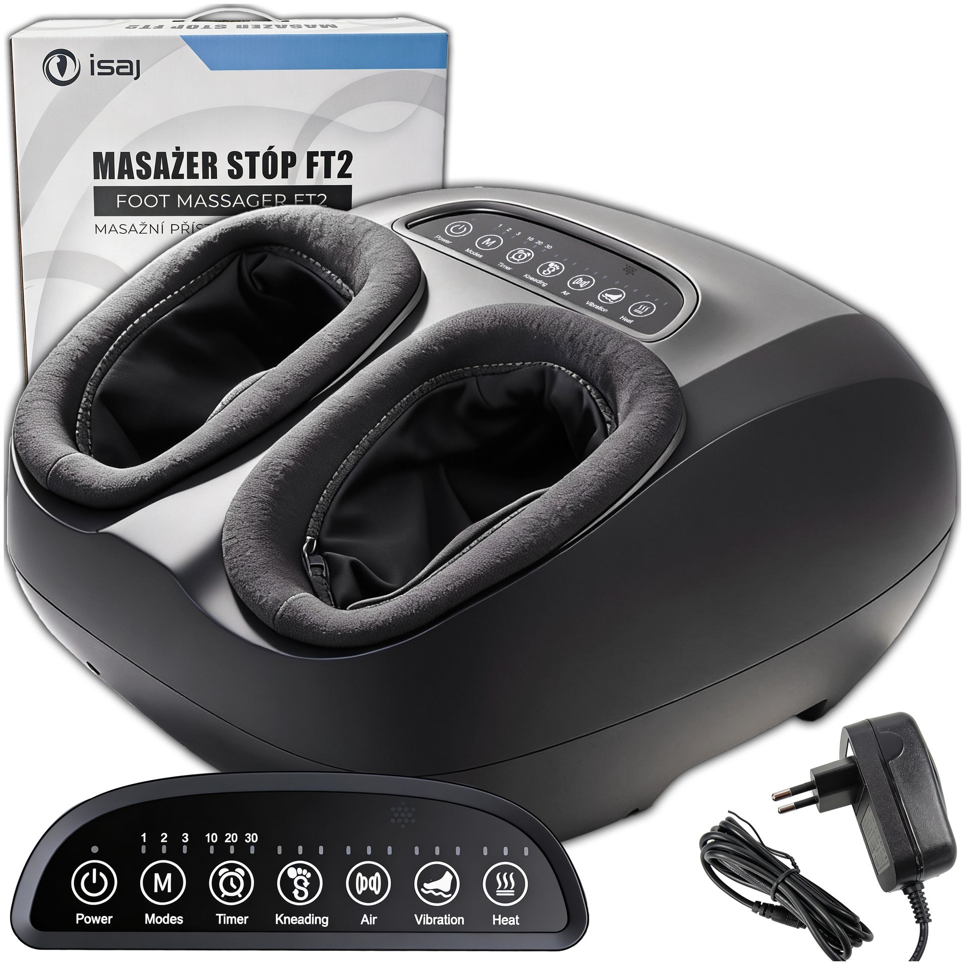 MASAŻER DO STÓP NÓG SHIATSU Z PODGRZEWANIEM 4W1 WIBRACYJNY RELAKSACYJNY PRO