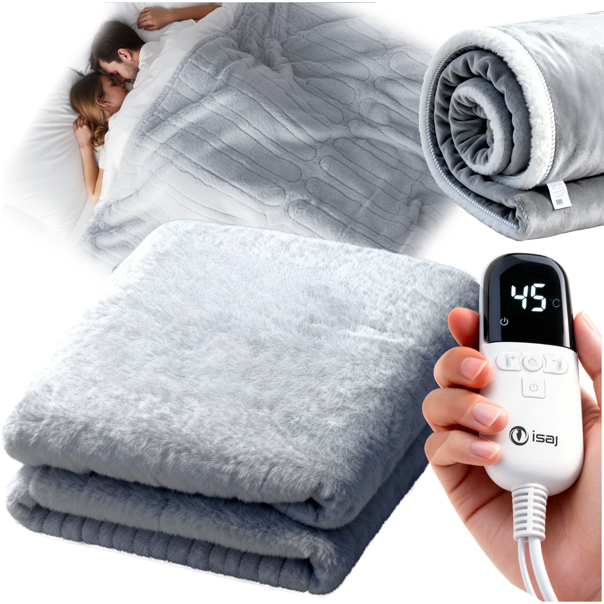 KOC ELEKTRYCZNY DUŻY ISAJ 180x160 PODGRZEWANY MATA GRZEWCZA 10 POZIOMÓW TIMER + PILOT