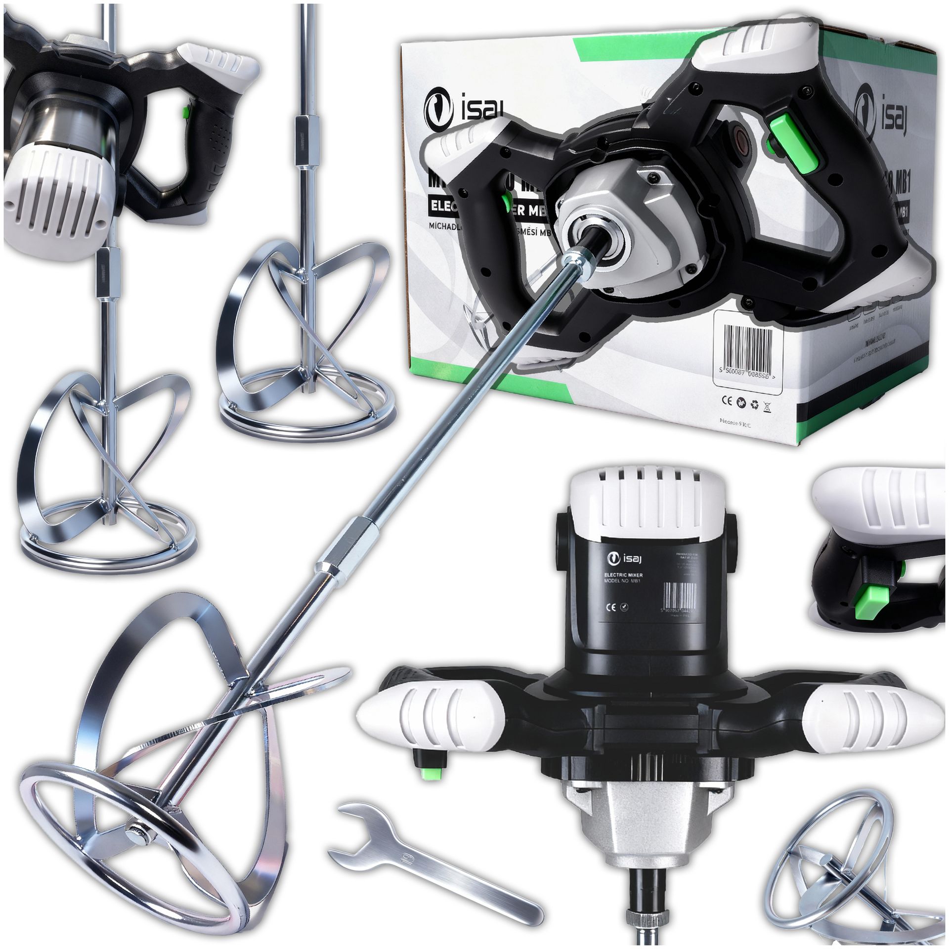 ISAJ MIESZADŁO ELEKTRYCZNE MB1 DO KLEJU BETONU ZAPRAW FARB 2x MIESZALNIK