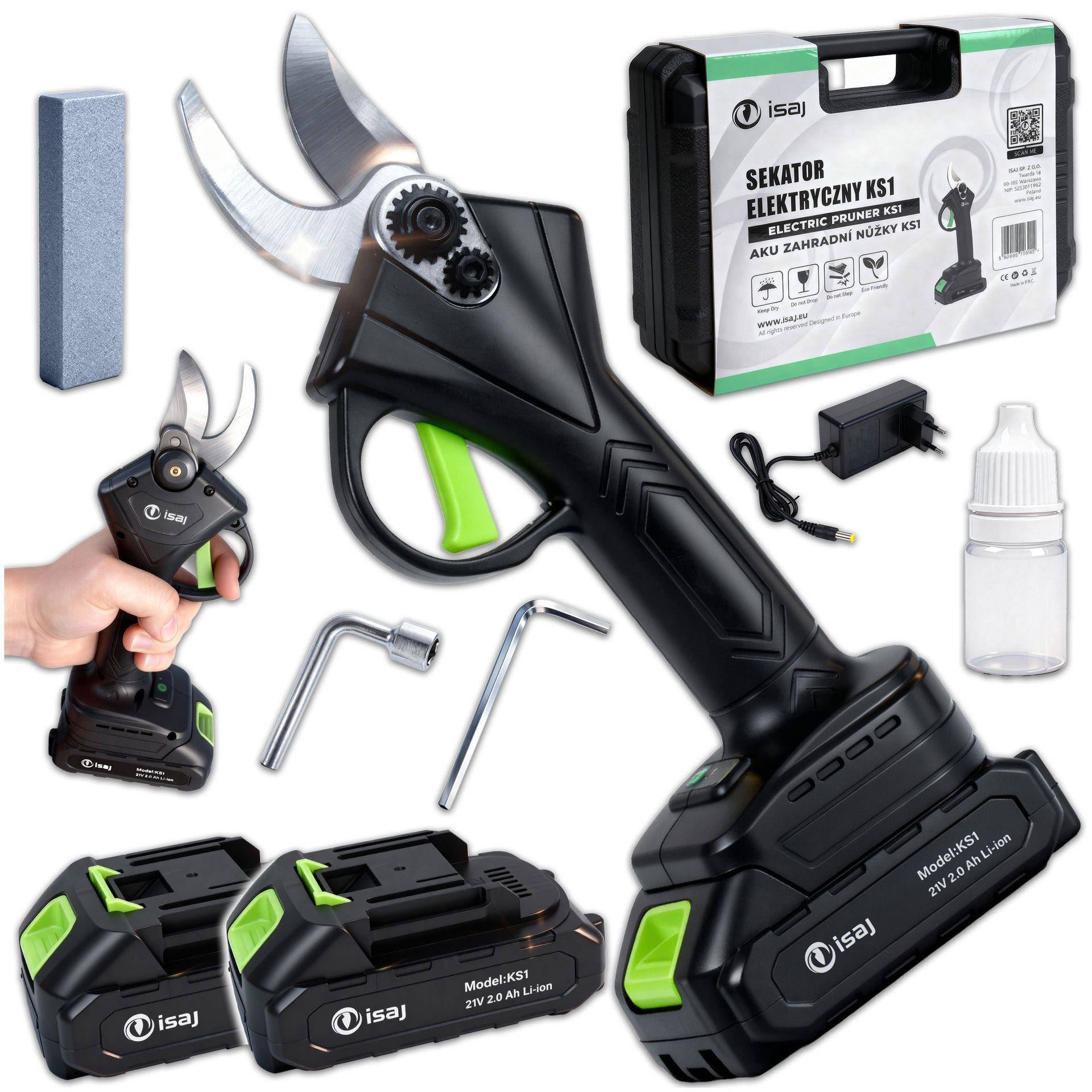 ISAJ SEKATOR AKUMULATOROWY ELEKTRYCZNY KS1 21V 2x AKUMULATOR