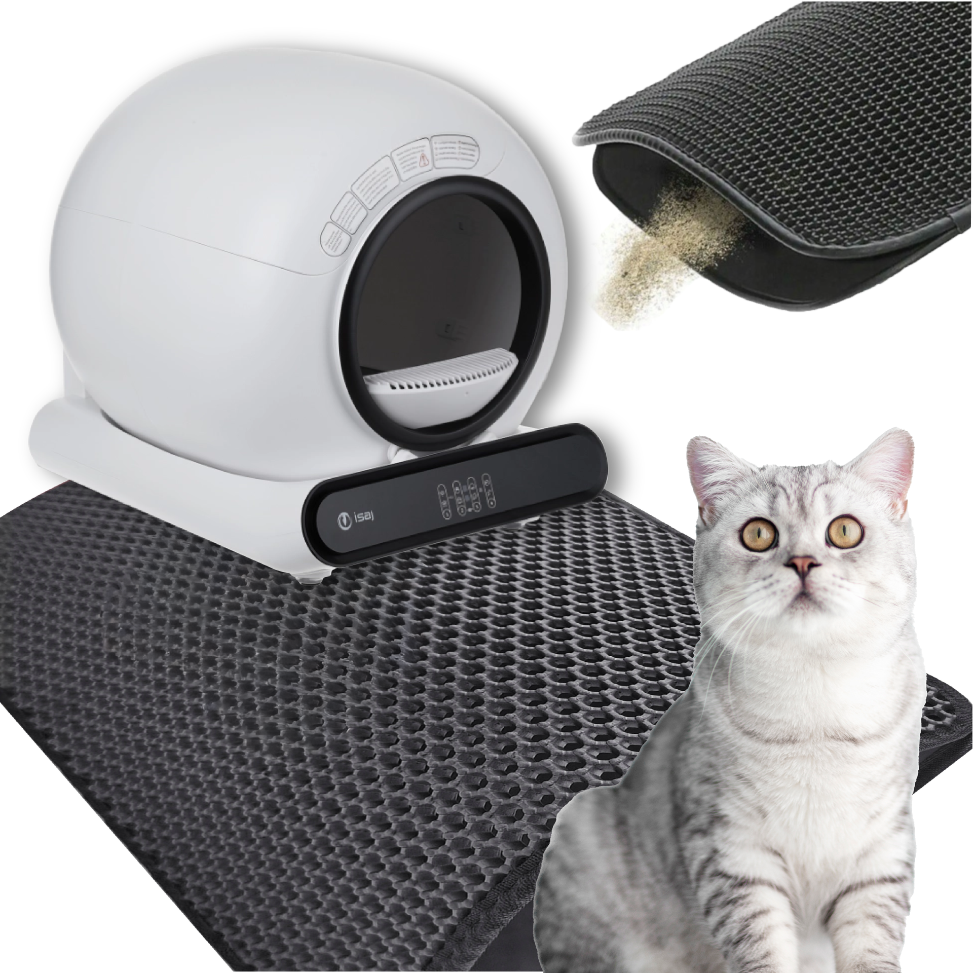 DWUWARSTWOWA DUŻA MATA WYCIERACZKA POD KUWETĘ DLA KOTA 3 KOLORY ISAJ MT1