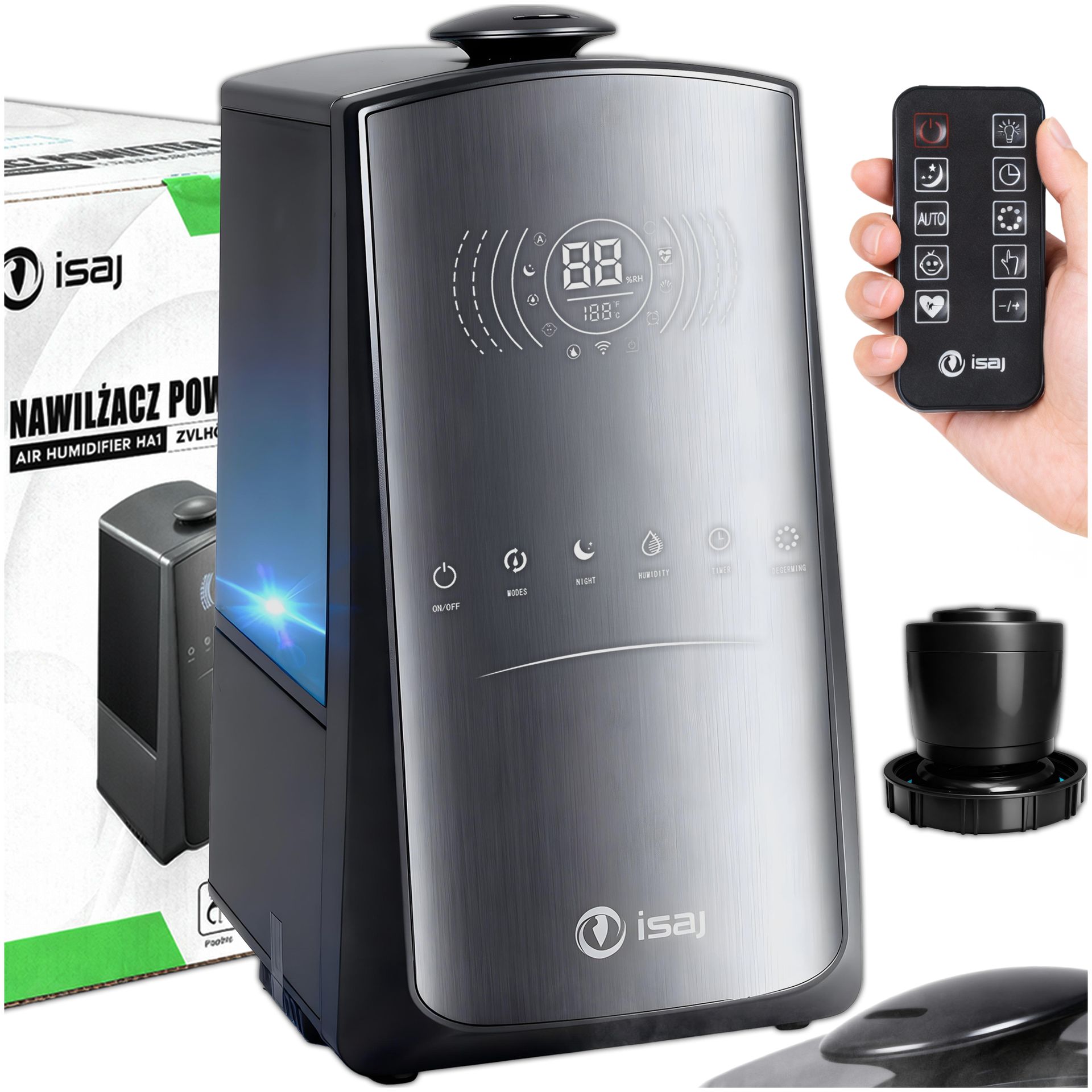 NAWILŻACZ POWIETRZA ISAJ HA1 OCZYSZCZA JONIZUJE DYFUZOR AROMATERAPIA