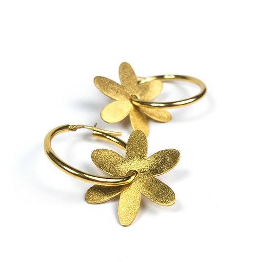 Kolczyki srebrne kwiatki stokrotki