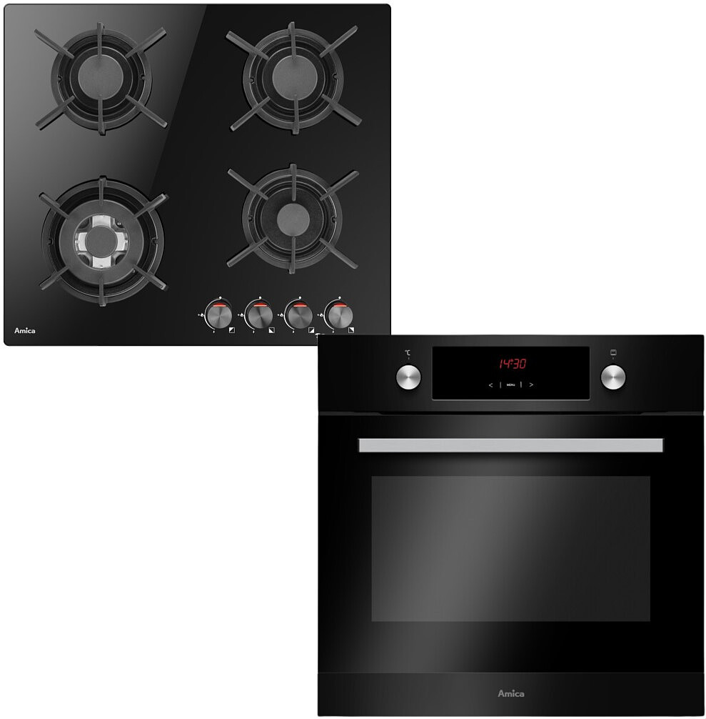 Zestaw AGD do zabudowy Amica Płyta gazowa PGCD6111AOB + Piekarnik elektryczny EB7541DB
