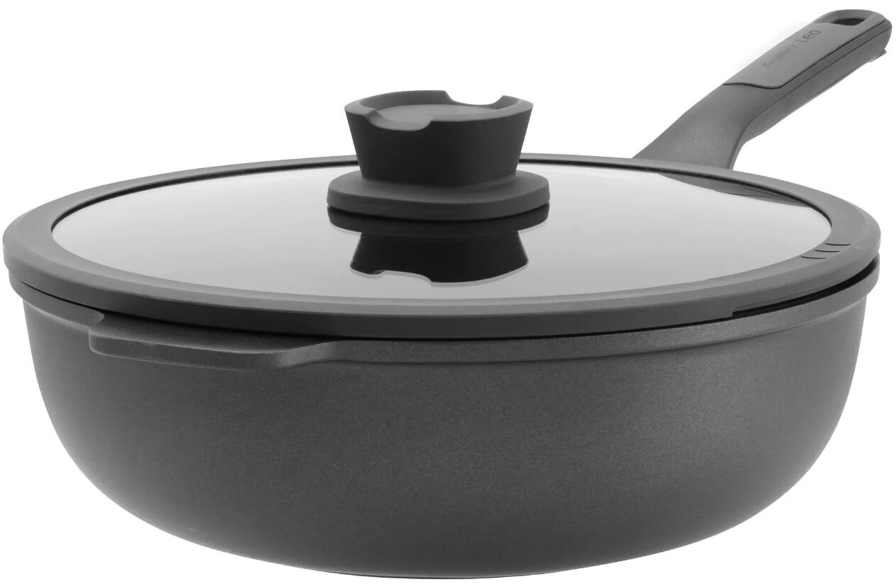Patelnia wok z pokrywką Berghoff Leo Stone+ 28 cm