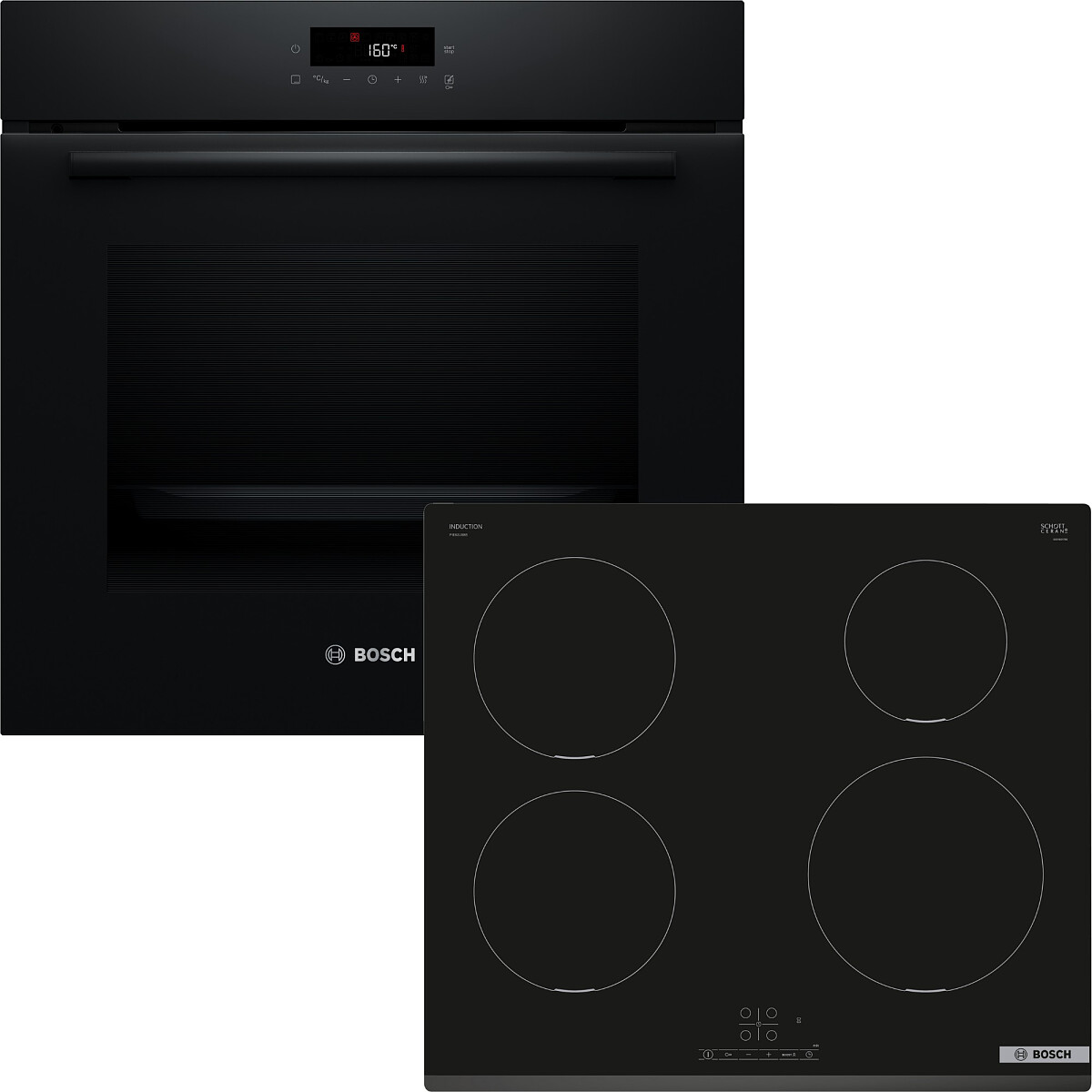 Zestaw AGD do zabudowy Bosch Piekarnik elektryczny HBA571BB4 + Płyta indukcyjna PIE631BB5E