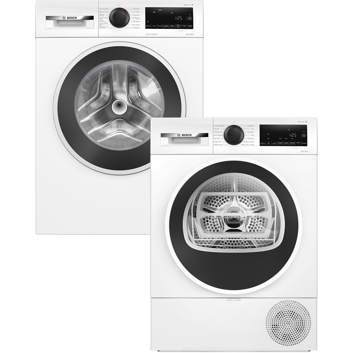 Zestaw AGD Bosch Serie 6 Pralka WGG254ZGPL 10kg + Suszarka WQG233DGPL 8kg