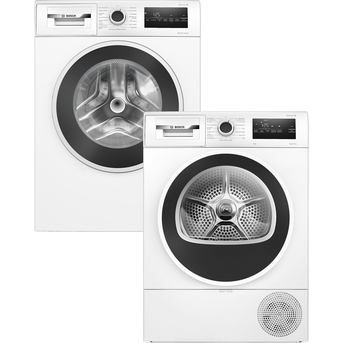 Zestaw AGD Bosch Serie 4 Pralka WAN2823GPL 8kg + Suszarka WTH8529GPL 8kg