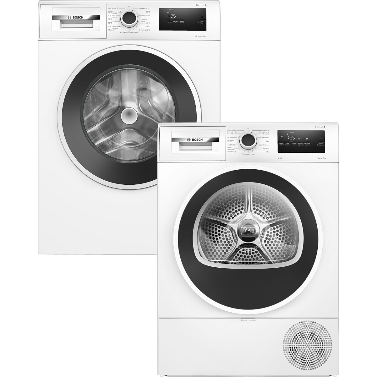 Zestaw AGD Bosch Serie 4 Pralka WAN240MHPL 9kg + Suszarka WTH8529GPL 8kg