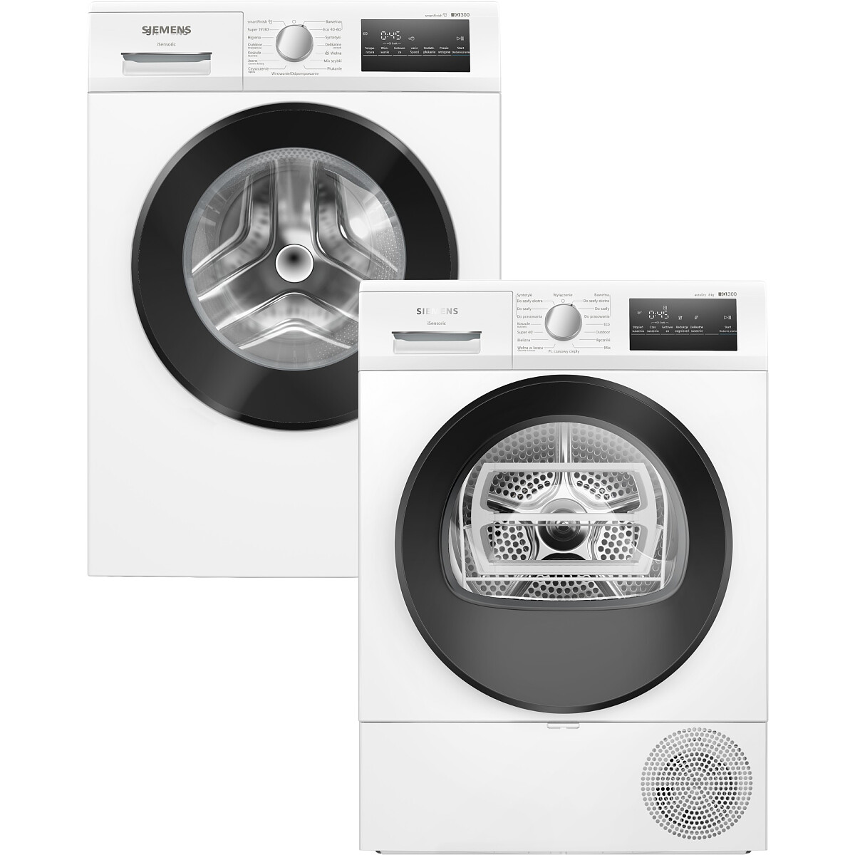 Zestaw AGD Siemens iQ300 Pralka WM14N257PL 9kg + Suszarka WT45HV99PL 8kg