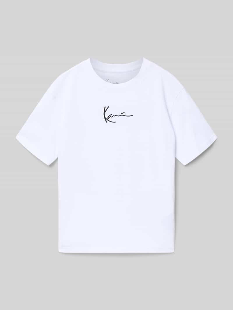 T-shirt w kroju regular fit z haftowanym logo