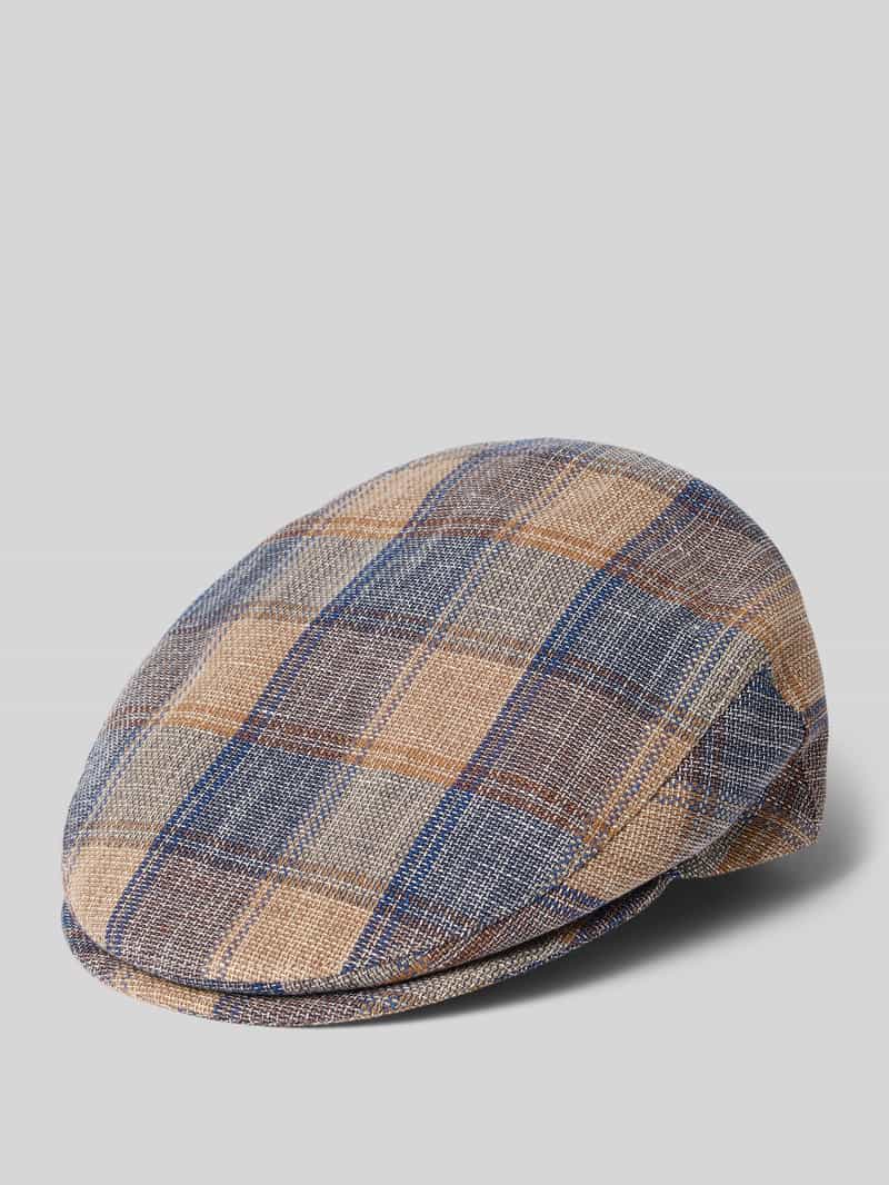 Czapka typu kaszkiet z mieszanki lnu i bawełny