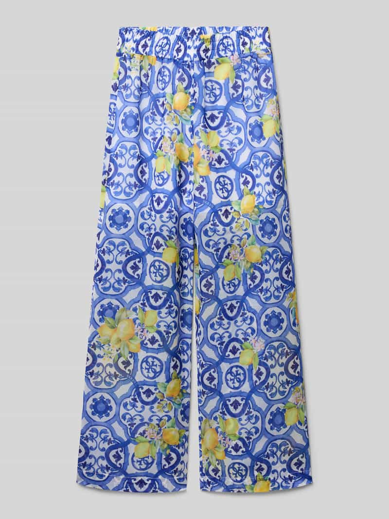 Szerokie spodnie materiałowe z elastycznym pasem