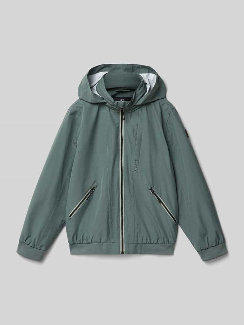 Kurtka z kapturem i kieszeniami na zamek błyskawiczny