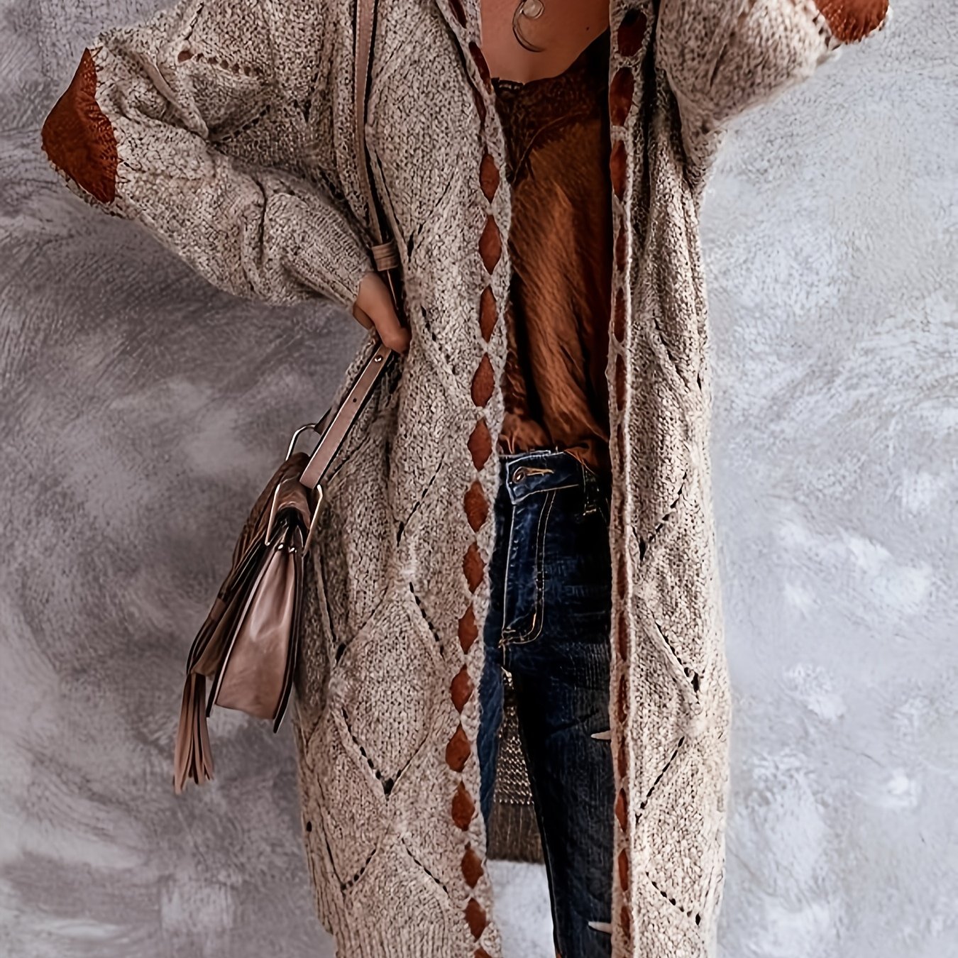 TEMU Kardigan z Kapturem i Sznurkiem dla Kobiet Rachel's Directional