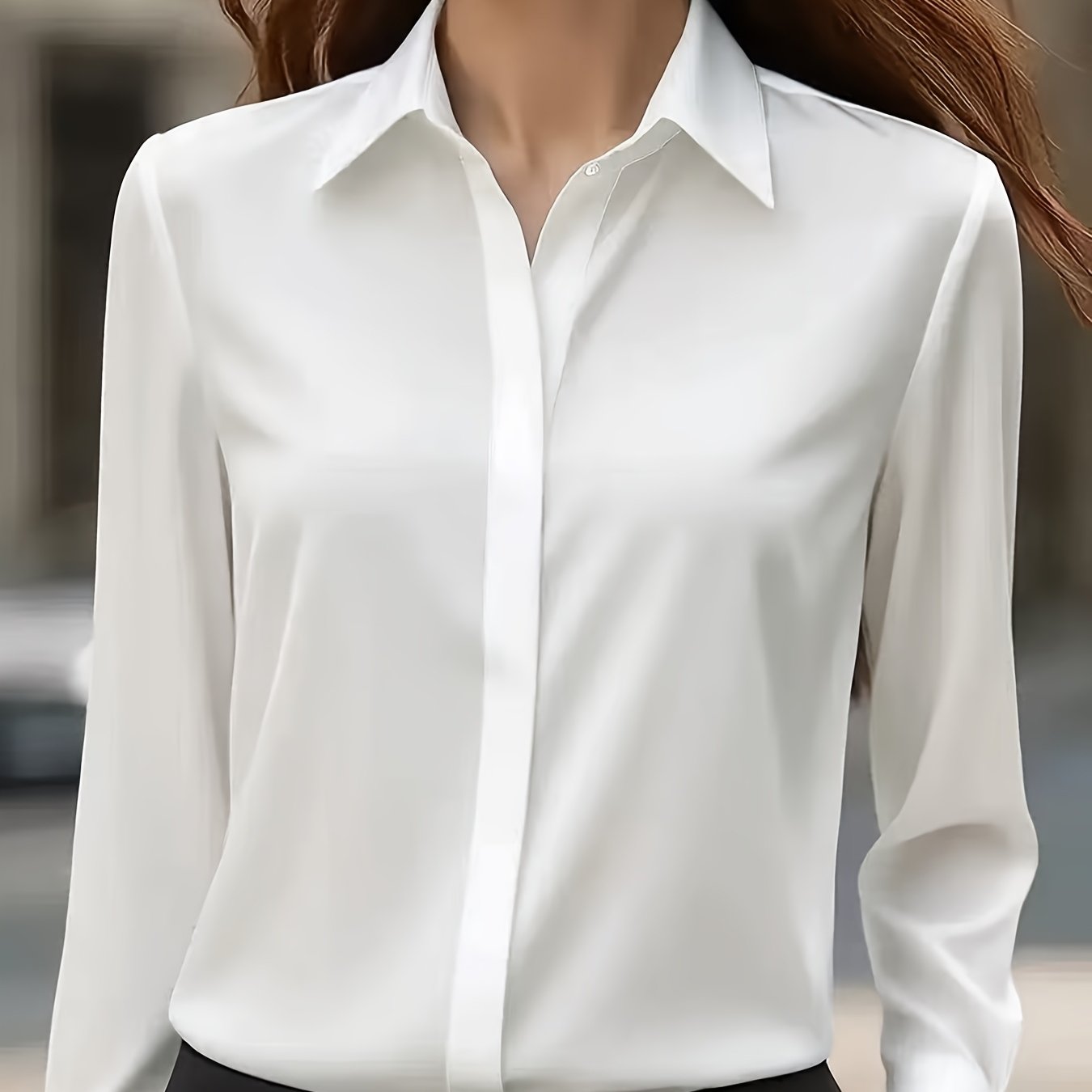 TEMU Cztery Pory Roku – Elegancka, Wygodna i Uniwersalna Koszula z Długim Rękawem i Kołnierzykiem dla Kobiet