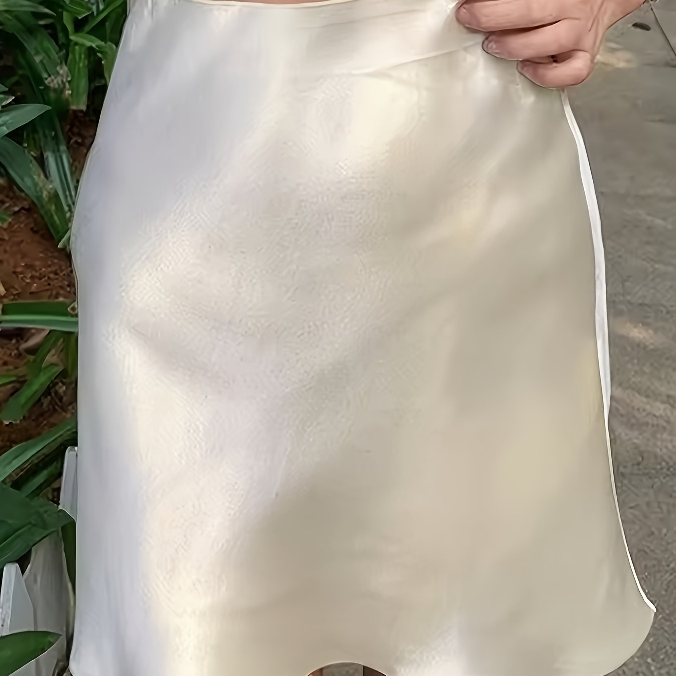 TEMU Damska spódnica z wysokim stanem z włókna acetylowego, elegancka damska sukienka wieczorowa 'Fashion Mini A-Line Skirt'