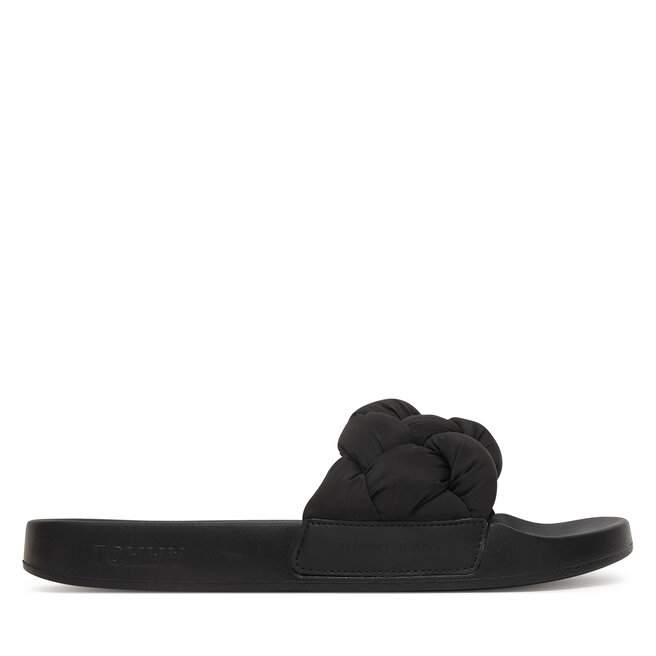 Klapki Tommy Jeans Tjw Braided Slides EN0EN02975 Czarny