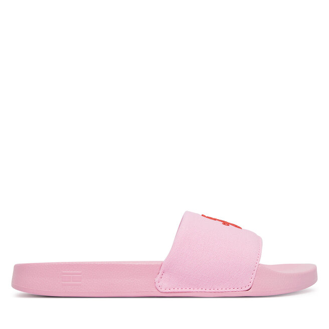 Klapki Tommy Hilfiger Th Script Pool Slide FW0FW09286 Różowy