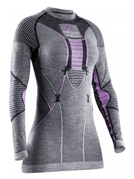 X-BIONIC Koszulka termoaktywna damska APANI MERINO 4.0 SHIRT black/grey/pink