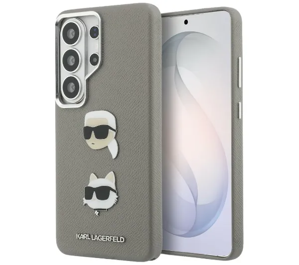 Karl Lagerfeld Saffiano Double Heads Metal do Galaxy S26 Ultra Srebrny