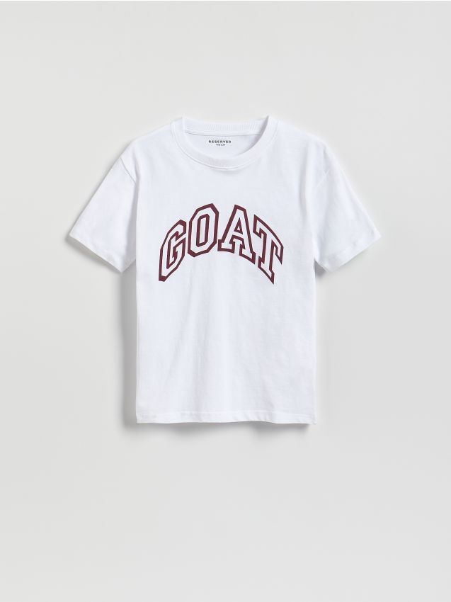 Reserved - T-shirt z nadrukiem - kremowy