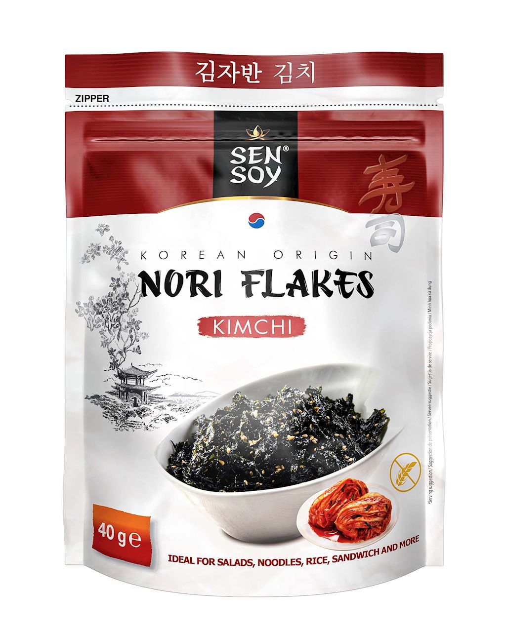 Sen Soy Płatki nori kimchi 40 g - słodycze lub przekąska