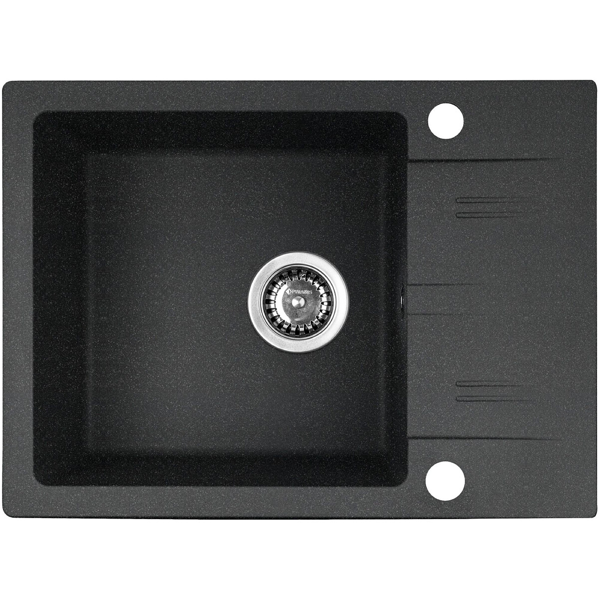 Pyramis Zlewozmywak granitowy Karpathos 59x44 1B1D Czarny