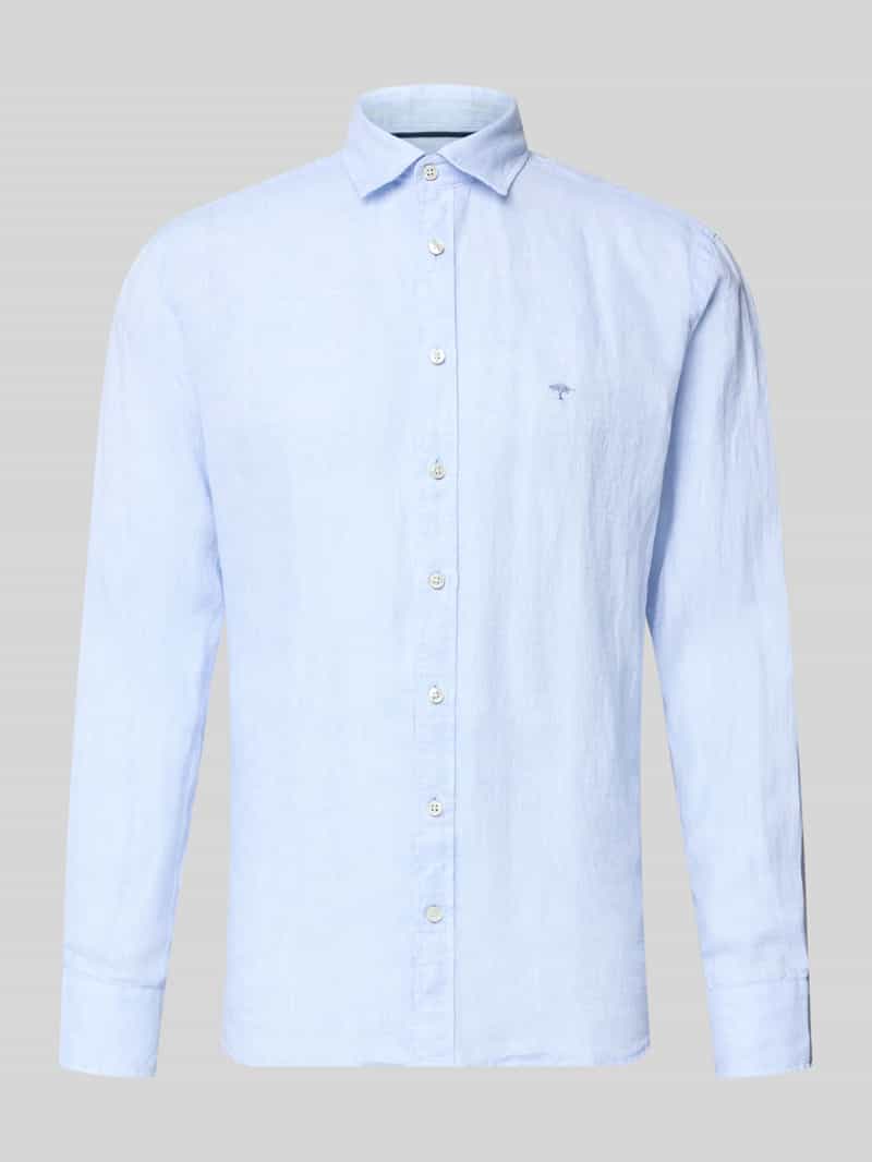 Koszula z lnu o kroju slim fit z kołnierzykiem typu cutaway