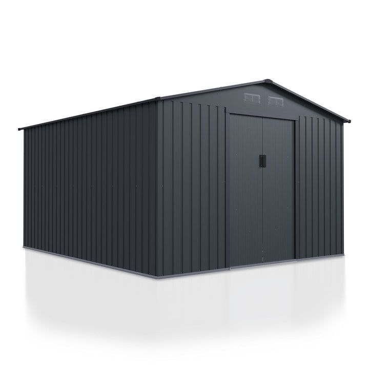Metalowy domek narzędziowy 14 m³, ciemnoszary, z ramą