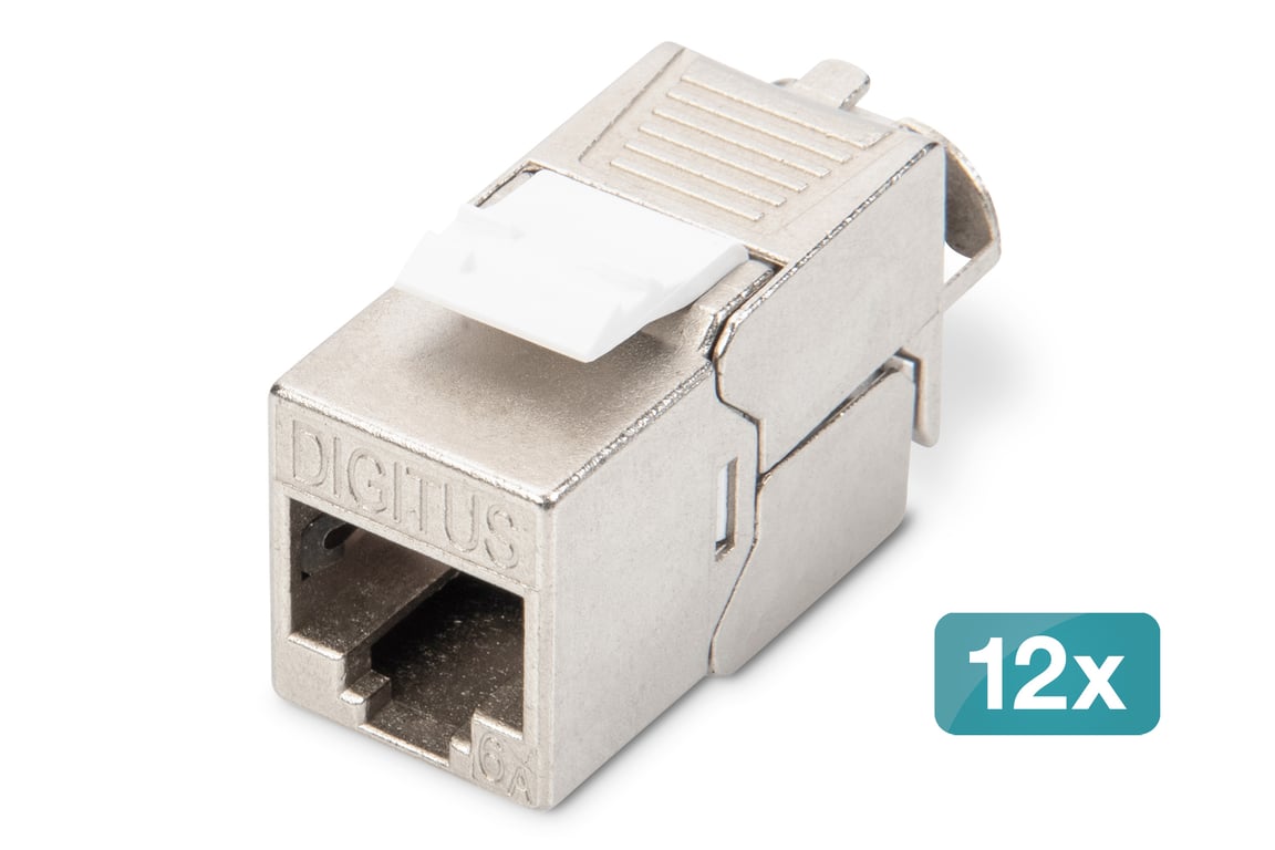 Digitus Moduł CAT 6A Keystone, ekranowany, beznarzędziowe złącze montażowe - 12 szt. DN-93615-12