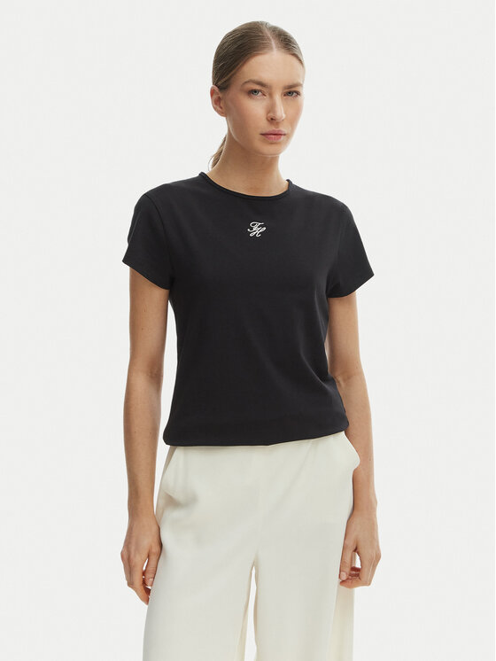 Tommy Hilfiger T-Shirt WW0WW48710 Czarny Slim Fit