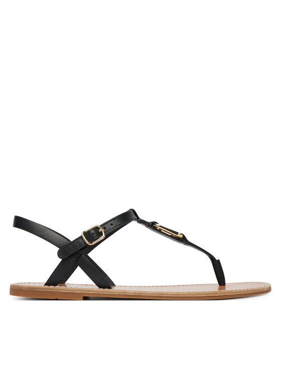 Tommy Hilfiger Sandały Leather Thong Sandal FW0FW09127 Czarny
