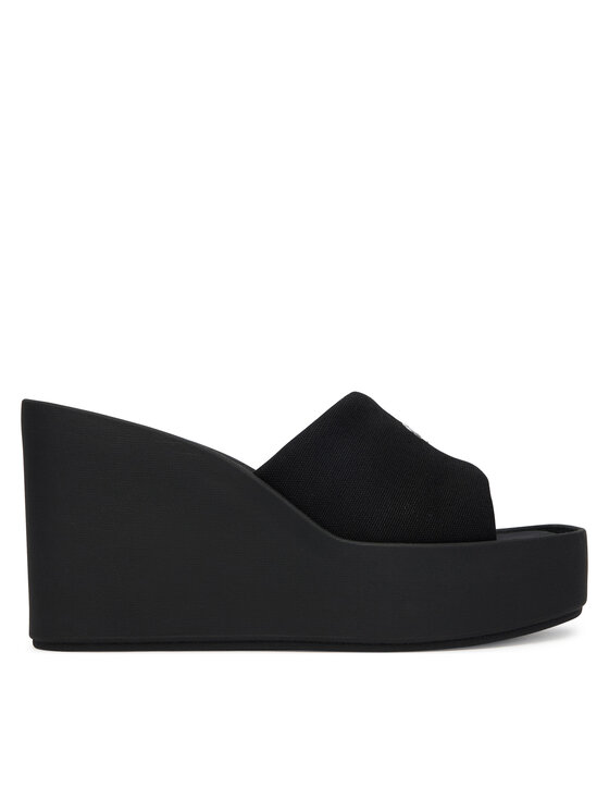 Calvin Klein Klapki Wedge 70 Sndl Canv Mg HW0HW03134 Czarny