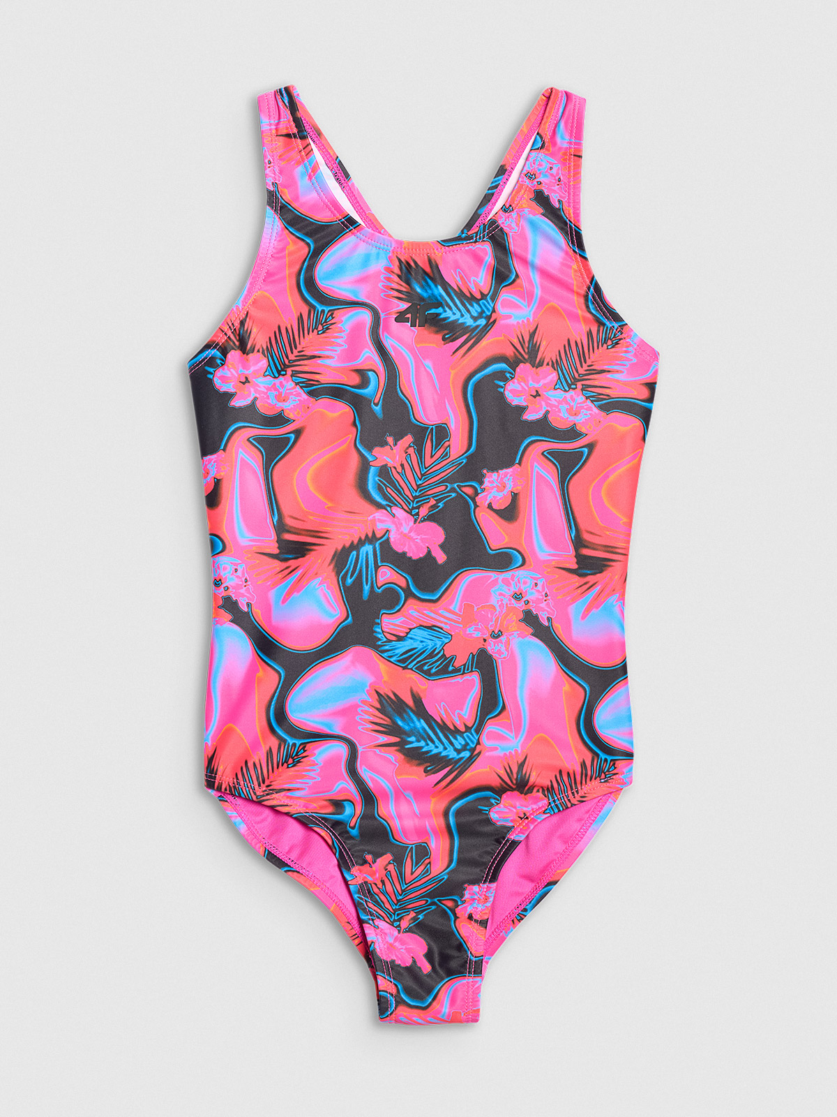 4F Kostium kąpielowy jednoczęściowy dziewczęcy - multikolor 122/128 (6-8 lat)