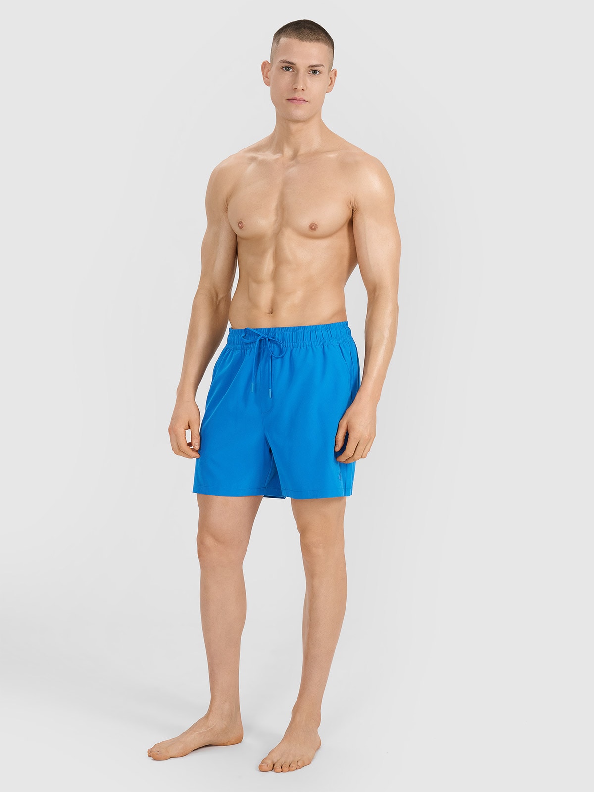 4F Spodenki plażowe męskie - niebieskie L