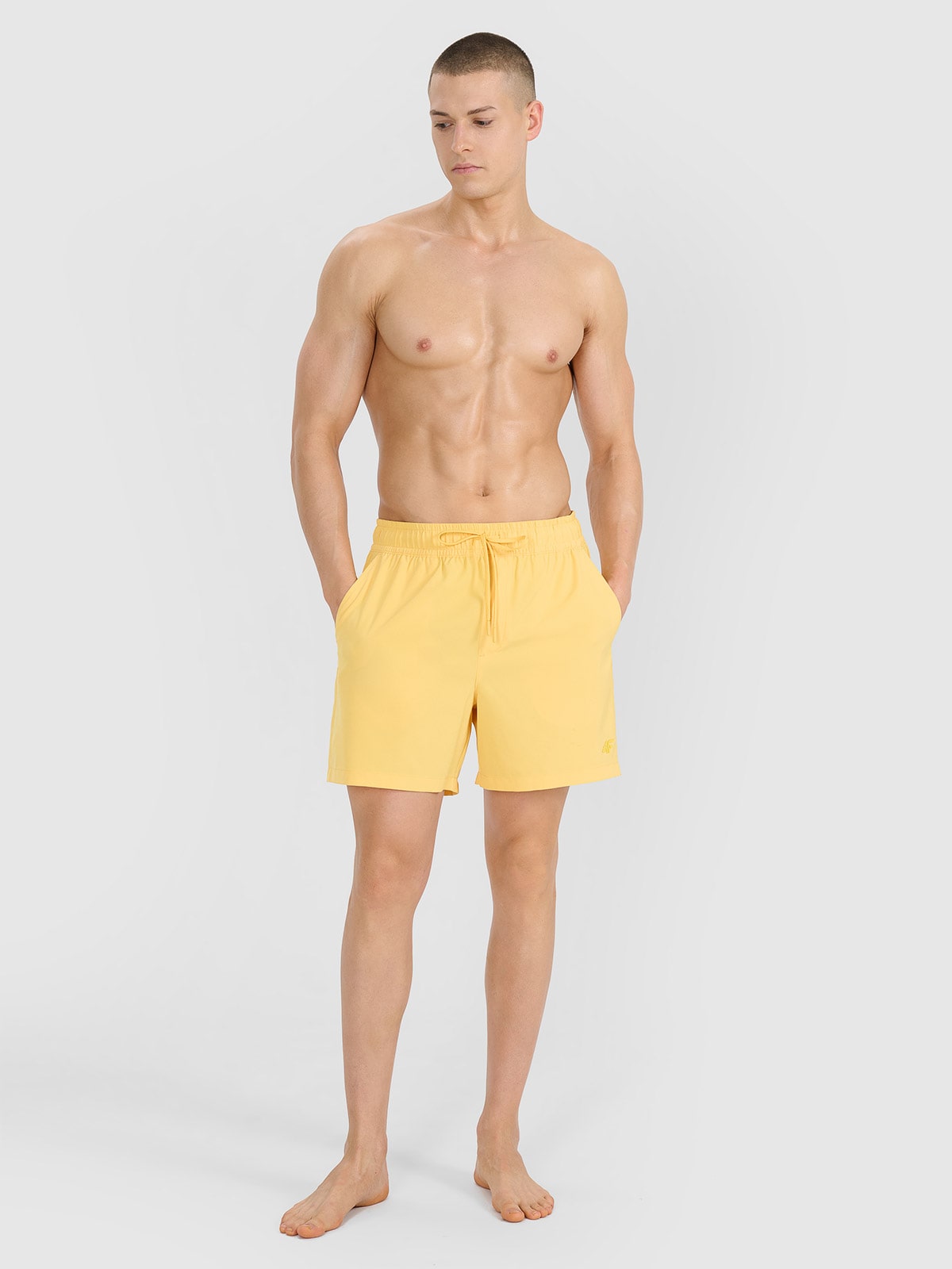 4F Spodenki plażowe męskie - żółte L