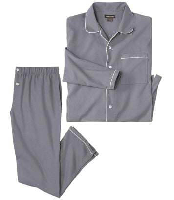 Klasyczna, flanelowa piżama Mężczyzna Atlas For Men - Kolor : Szary - Rozmiar : 4XL