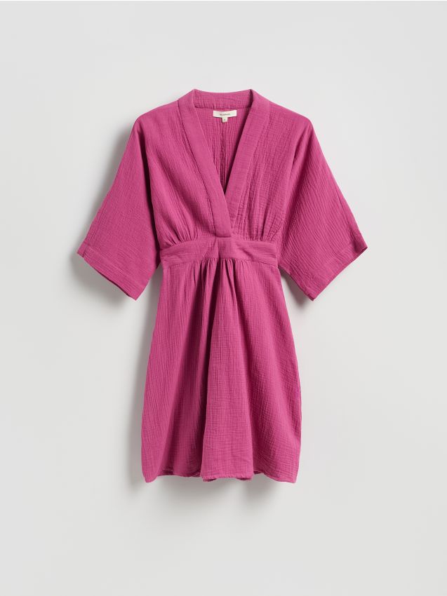 Reserved - Muślinowa sukienka - brudny róż