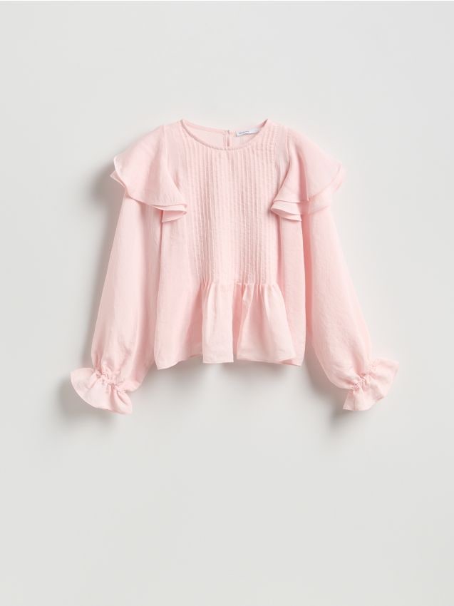 Reserved - Bluzka z modalem - brzoskwiniowy