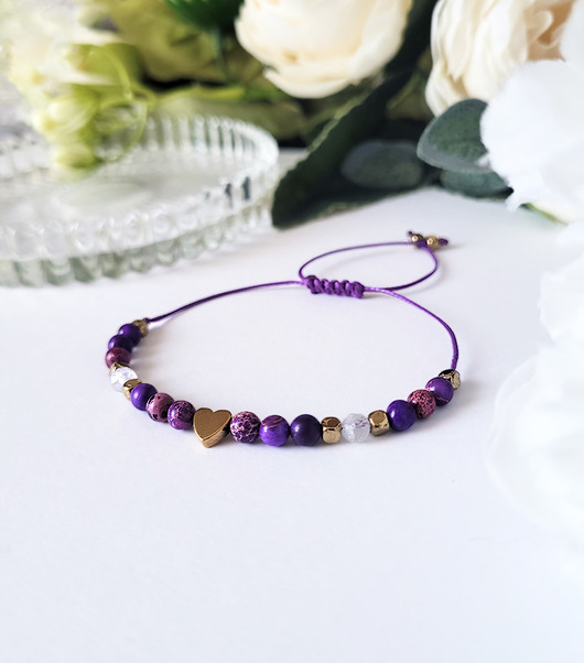 Miłość- bransoletka z Jaspisem cesarskim i Kamieniem księżycowym