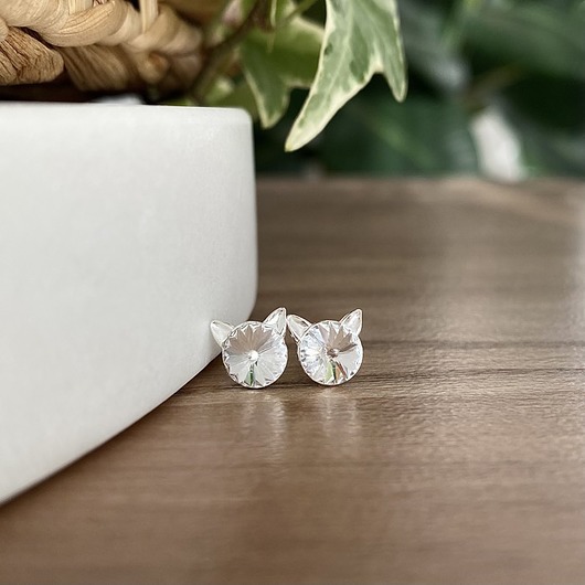 Koty! kolczyki - kryształy Swarovski - kotki Kryształowe (mniejsze)